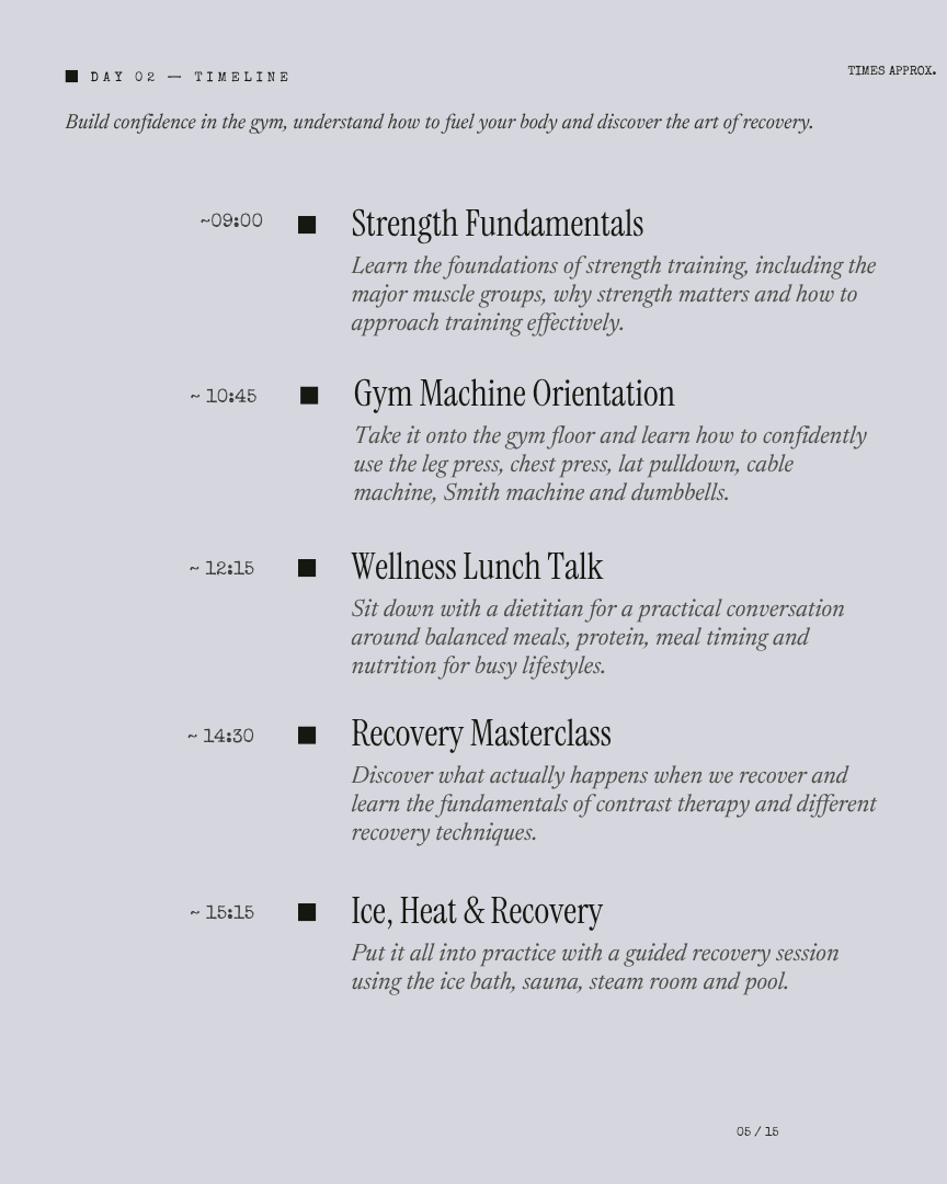 Bali Unlock: Built to Move itinerary page 4