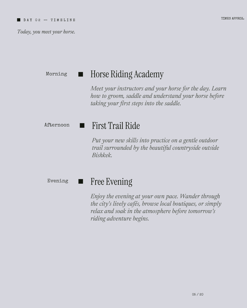 Kyrgyzstan Unlock: Horse Trek itinerary page 4