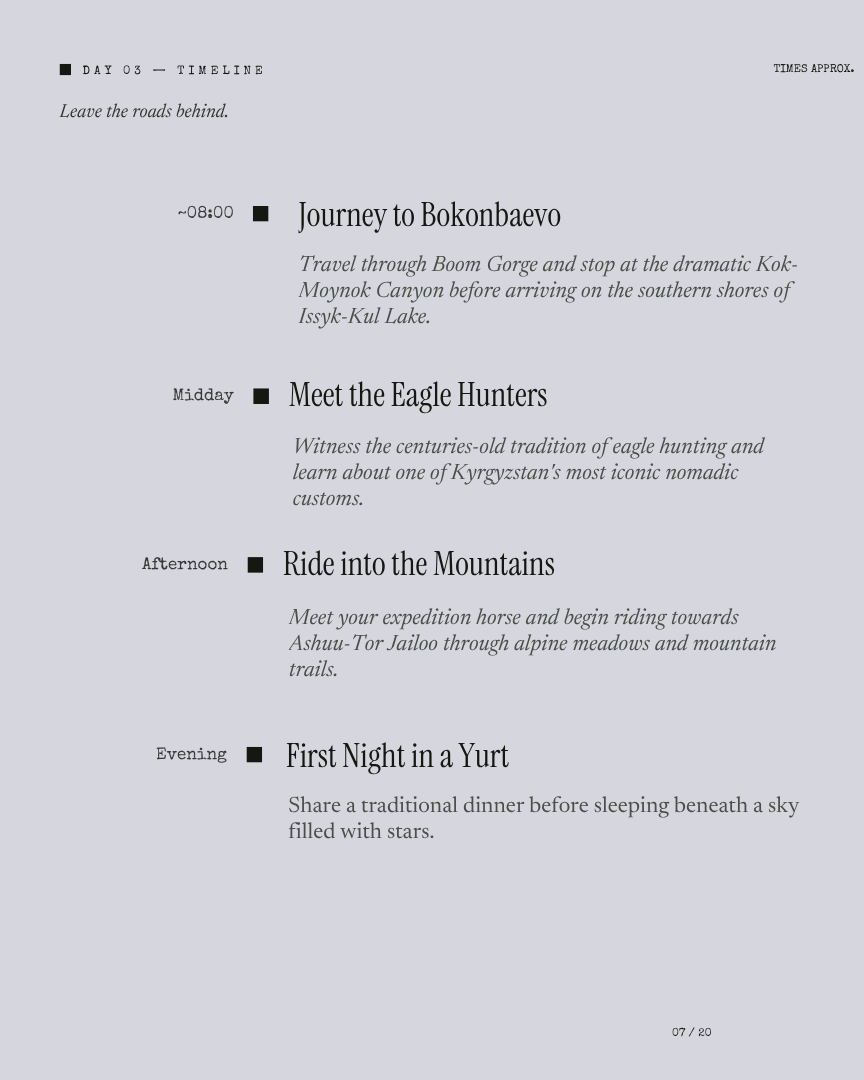 Kyrgyzstan Unlock: Horse Trek itinerary page 6