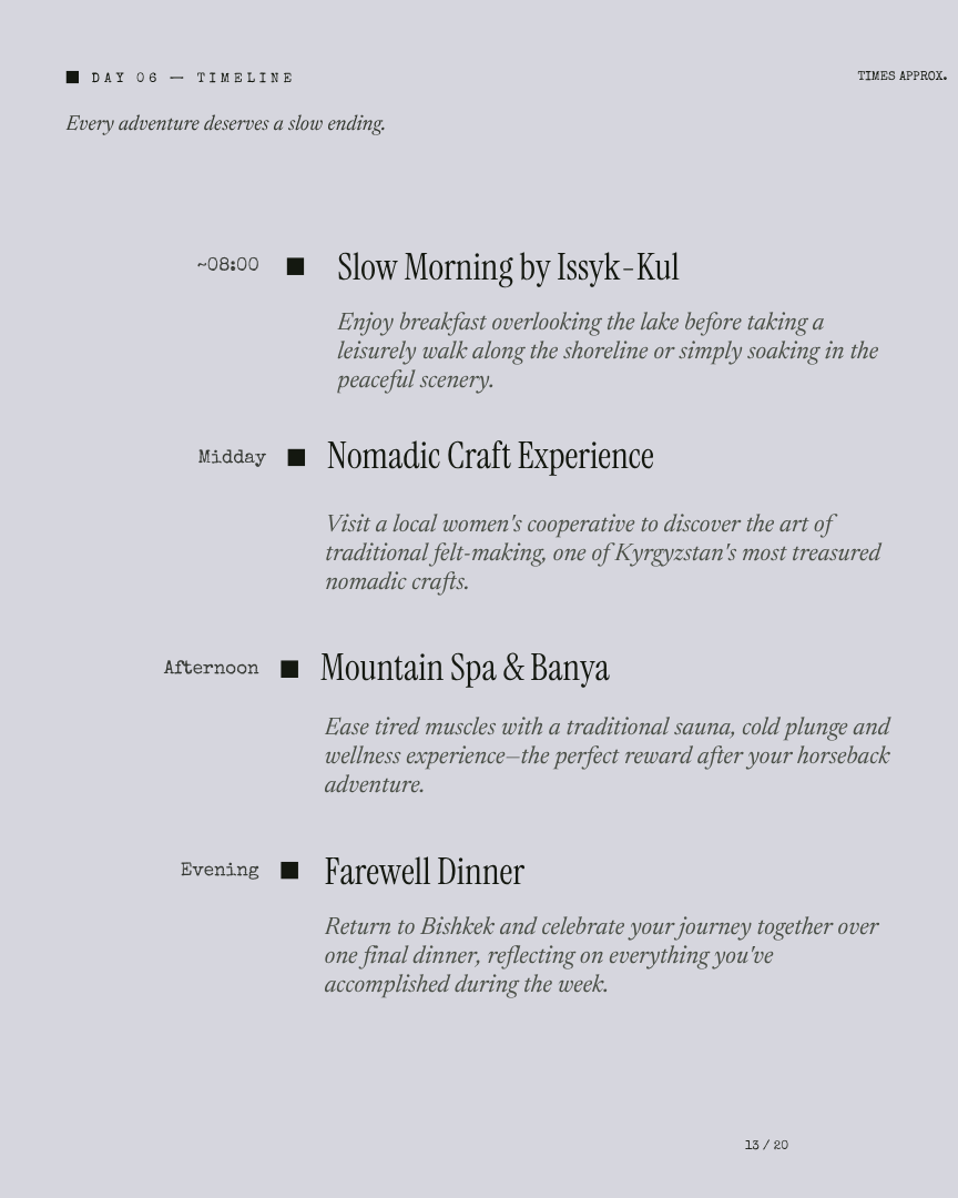 Kyrgyzstan Unlock: Horse Trek itinerary page 12
