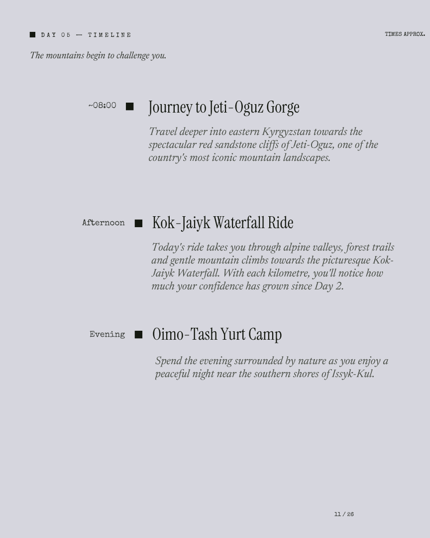 Kyrgyzstan Unlock: Horse Trek itinerary page 10