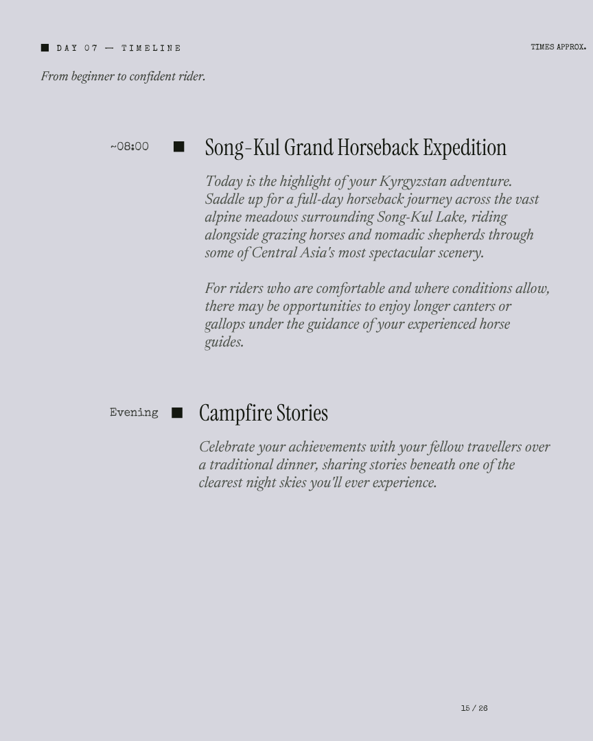 Kyrgyzstan Unlock: Horse Trek itinerary page 14