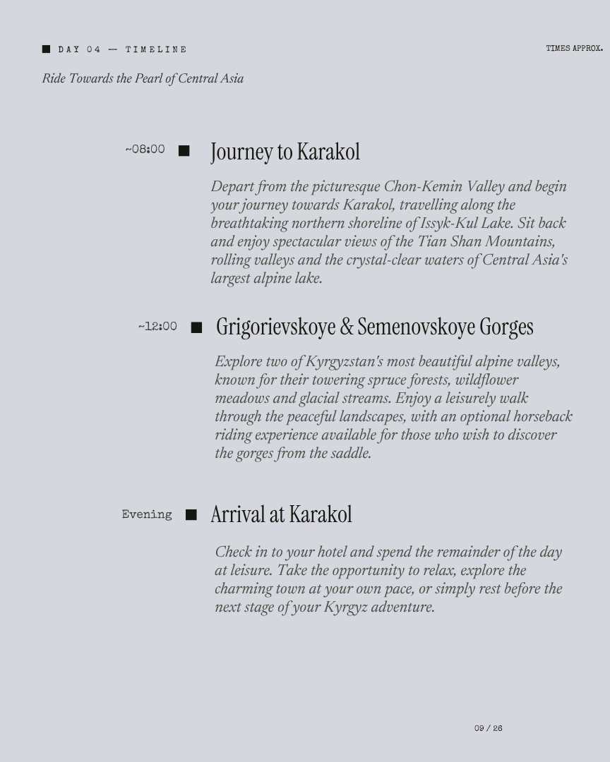 Kyrgyzstan Unlock: Horse Trek itinerary page 8