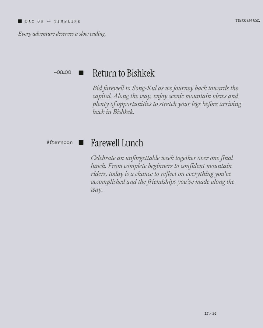 Kyrgyzstan Unlock: Horse Trek itinerary page 16