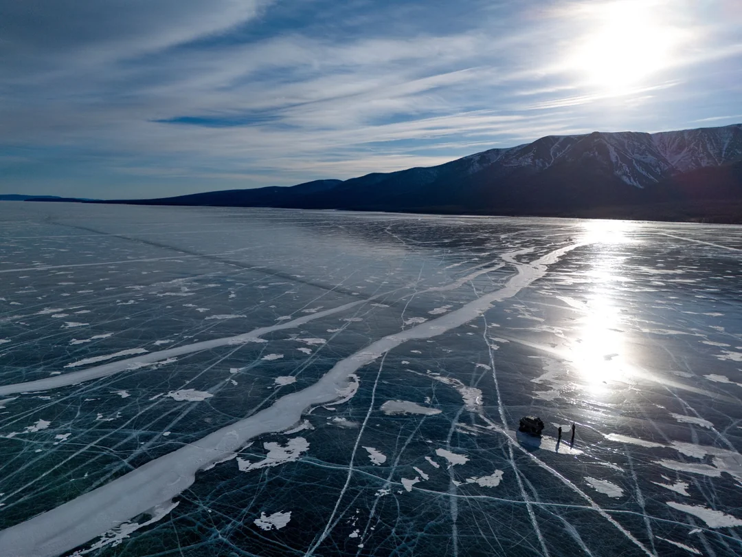 Explore the frozen Lake Khuvsgul.