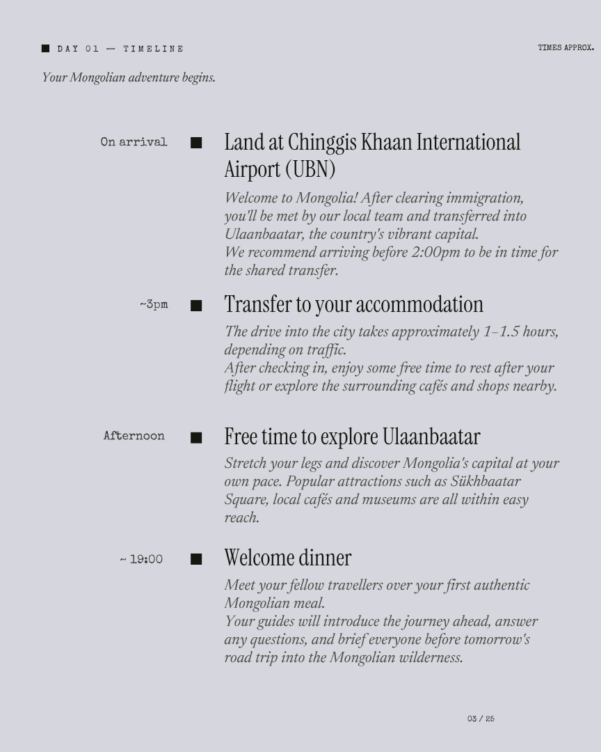 Mongolia Unseen: Winter Wonderland itinerary page 2