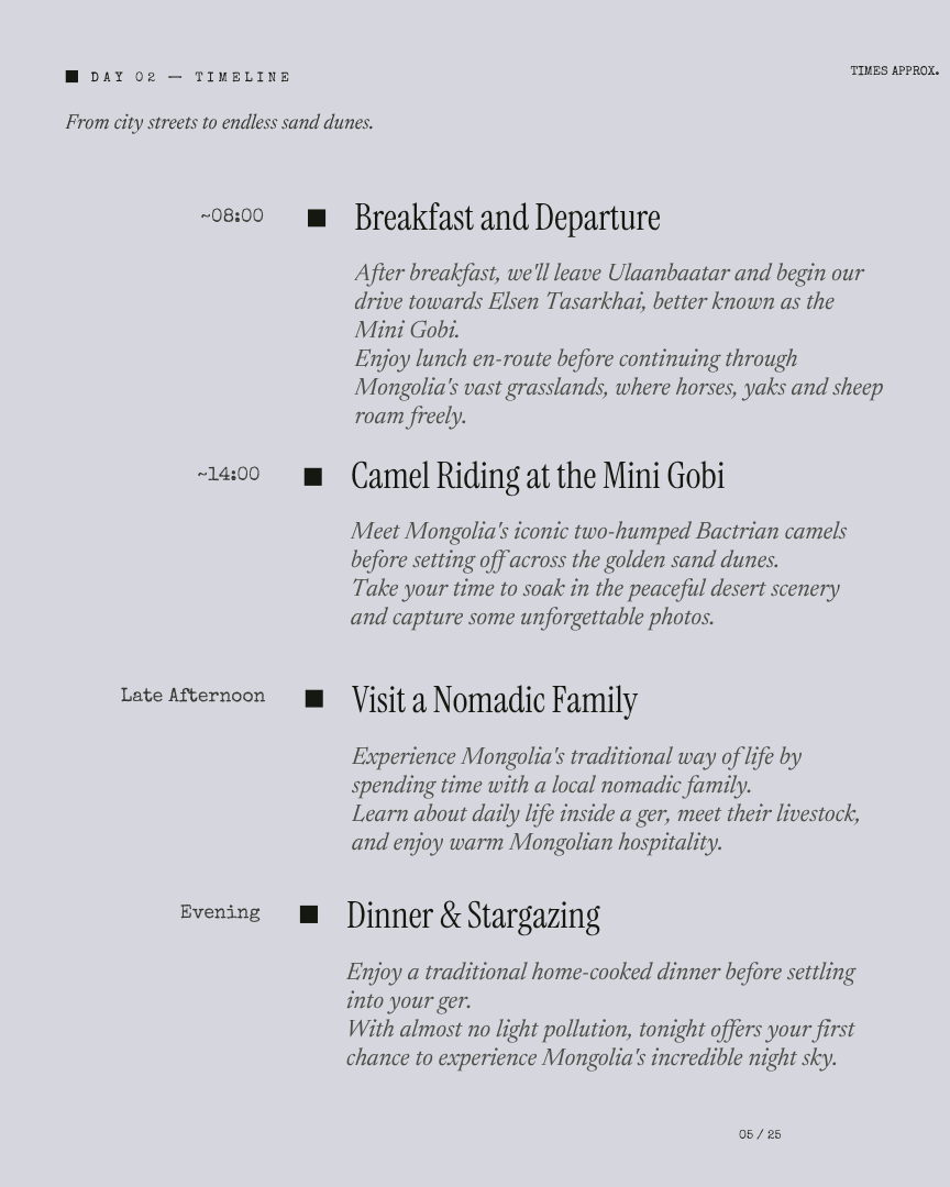 Mongolia Unseen: Winter Wonderland itinerary page 4