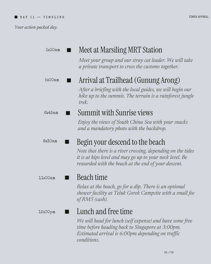 Gunung Arong Unlock: Coastal Sunrise and Beach Walk itinerary page 2