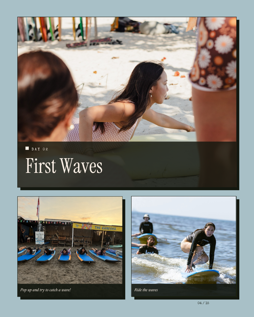 Bali Unlock: Surf Camp itinerary page 3