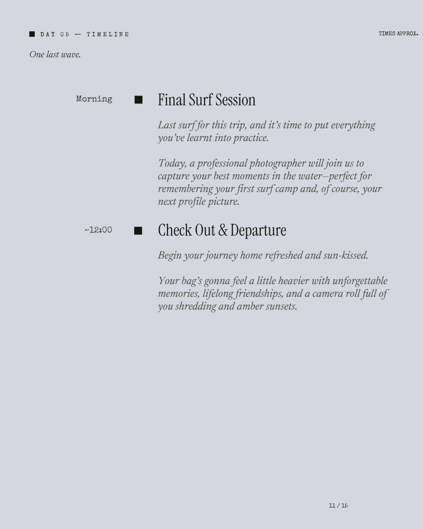 Bali Unlock: Surf Camp itinerary page 10