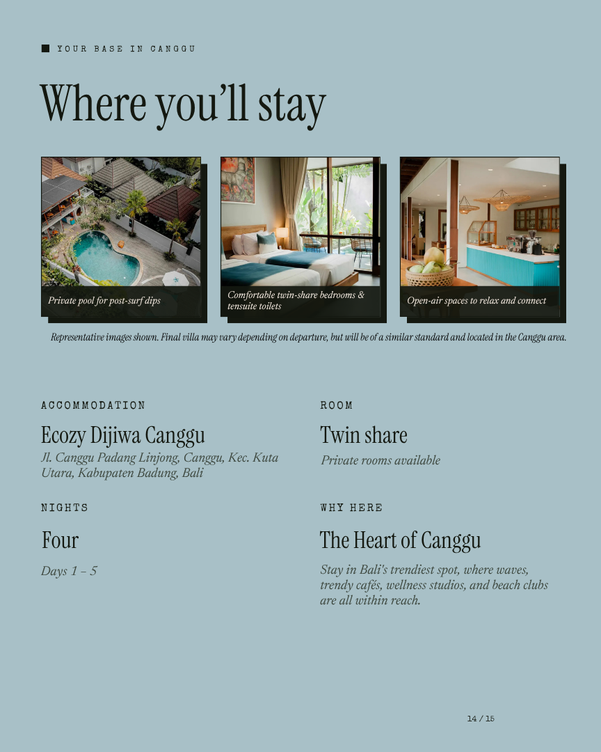 Bali Unlock: Surf Camp itinerary page 13