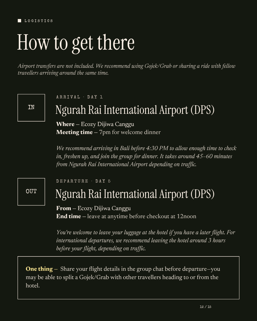 Bali Unlock: Surf Camp itinerary page 11