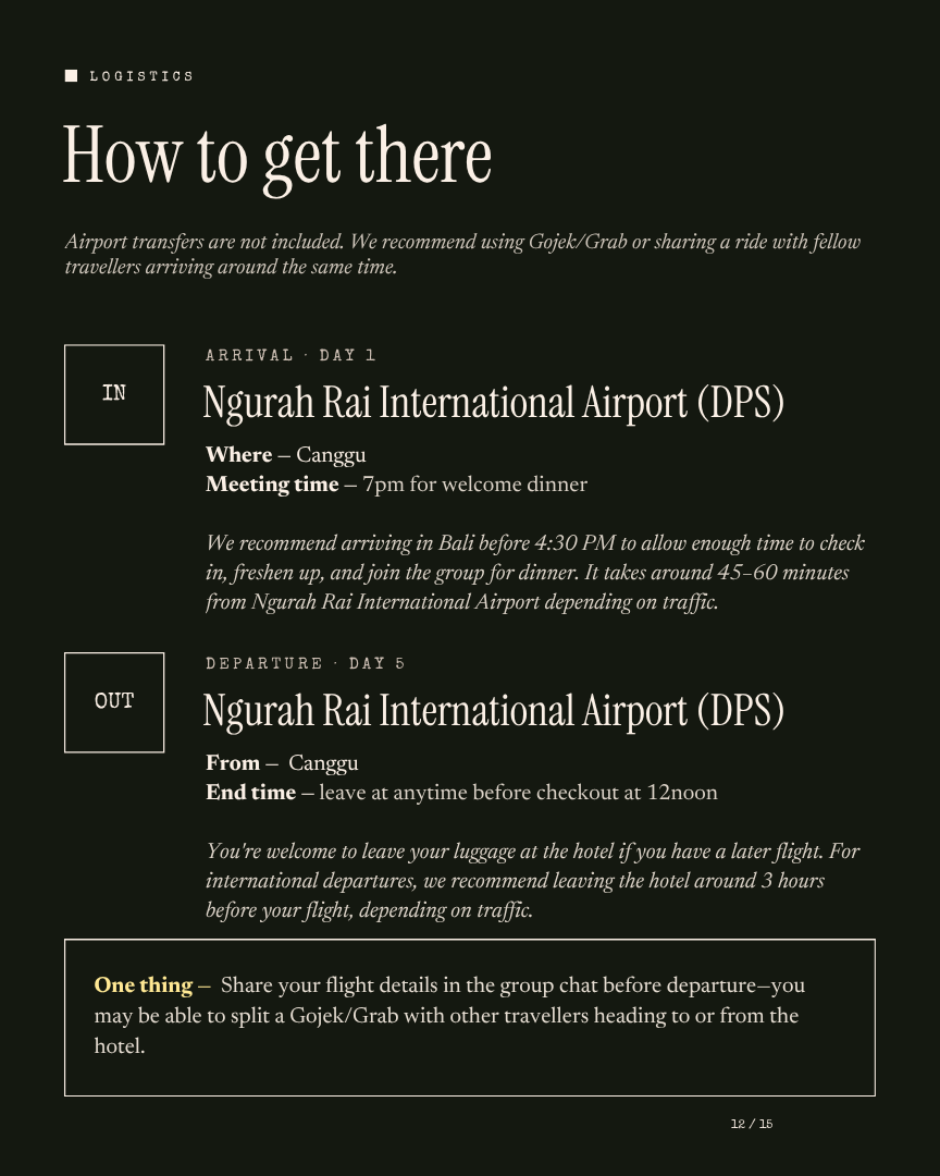 Bali Unlock: Surf Camp itinerary page 11