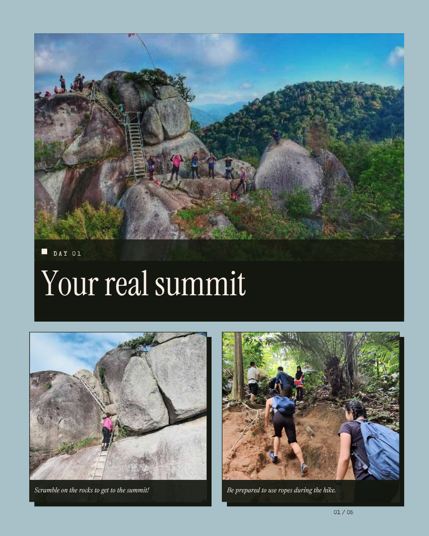 Gunung Datuk Unlock: Rocks and Steep Hike itinerary page 1