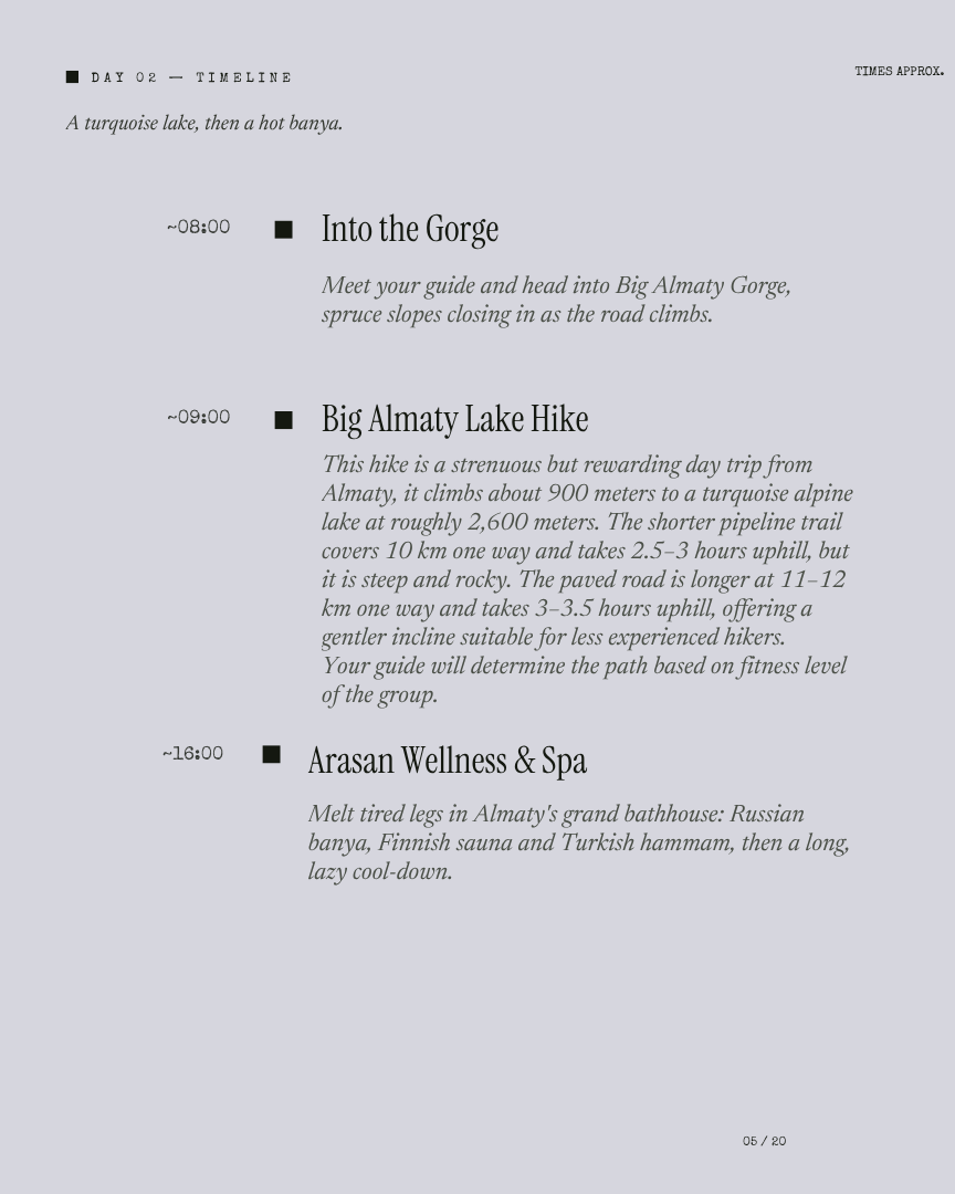 Kazakhstan Unseen: Canyons, Steppe & Alpine Lakes itinerary page 4