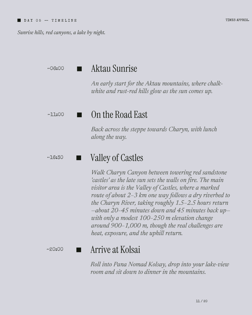 Kazakhstan Unseen: Canyons, Steppe & Alpine Lakes itinerary page 9