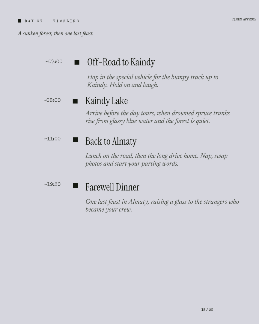 Kazakhstan Unseen: Canyons, Steppe & Alpine Lakes itinerary page 14