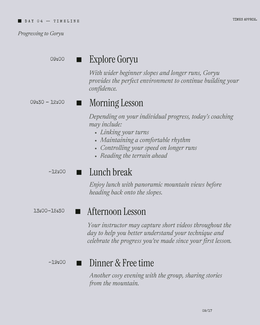 Hakuba Unlock: Beginner Snowboard itinerary page 8