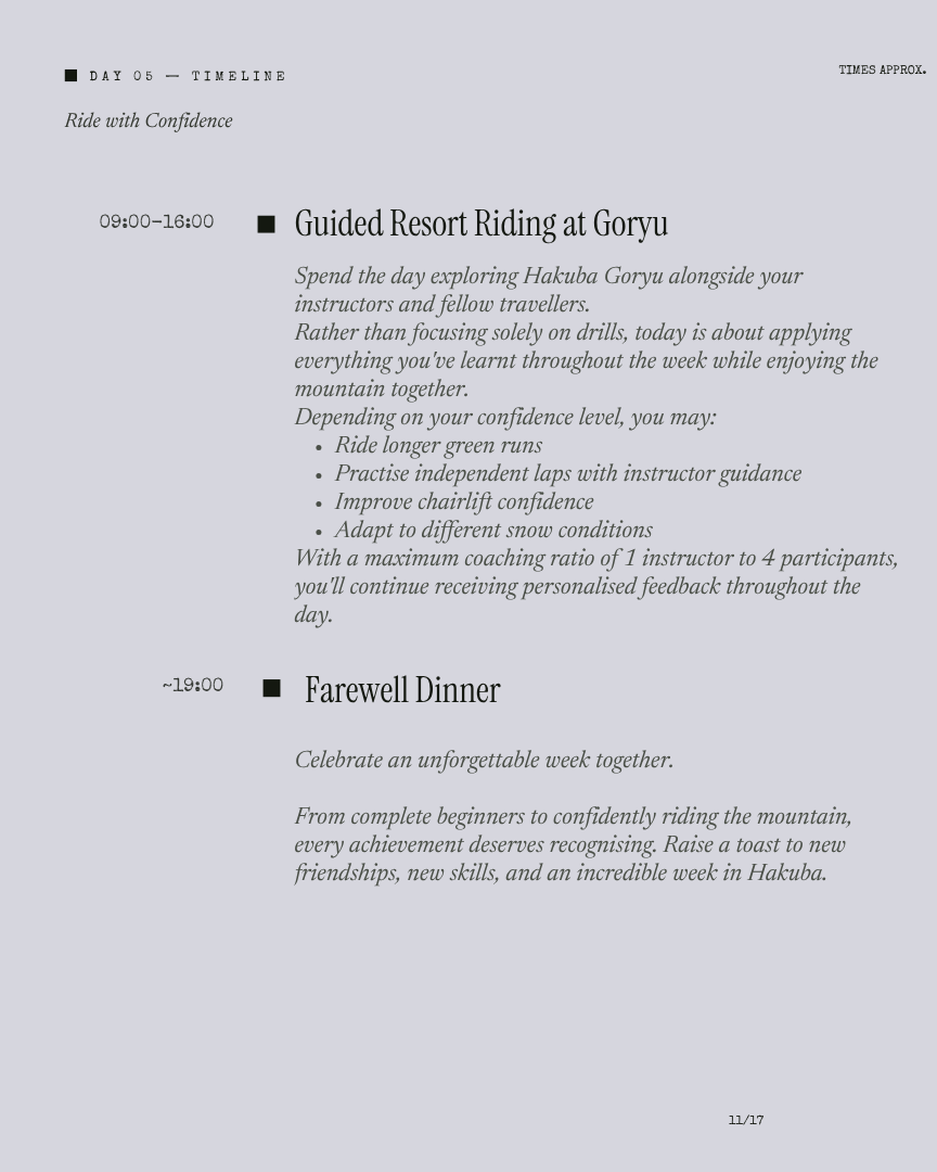 Hakuba Unlock: Beginner Snowboard itinerary page 10