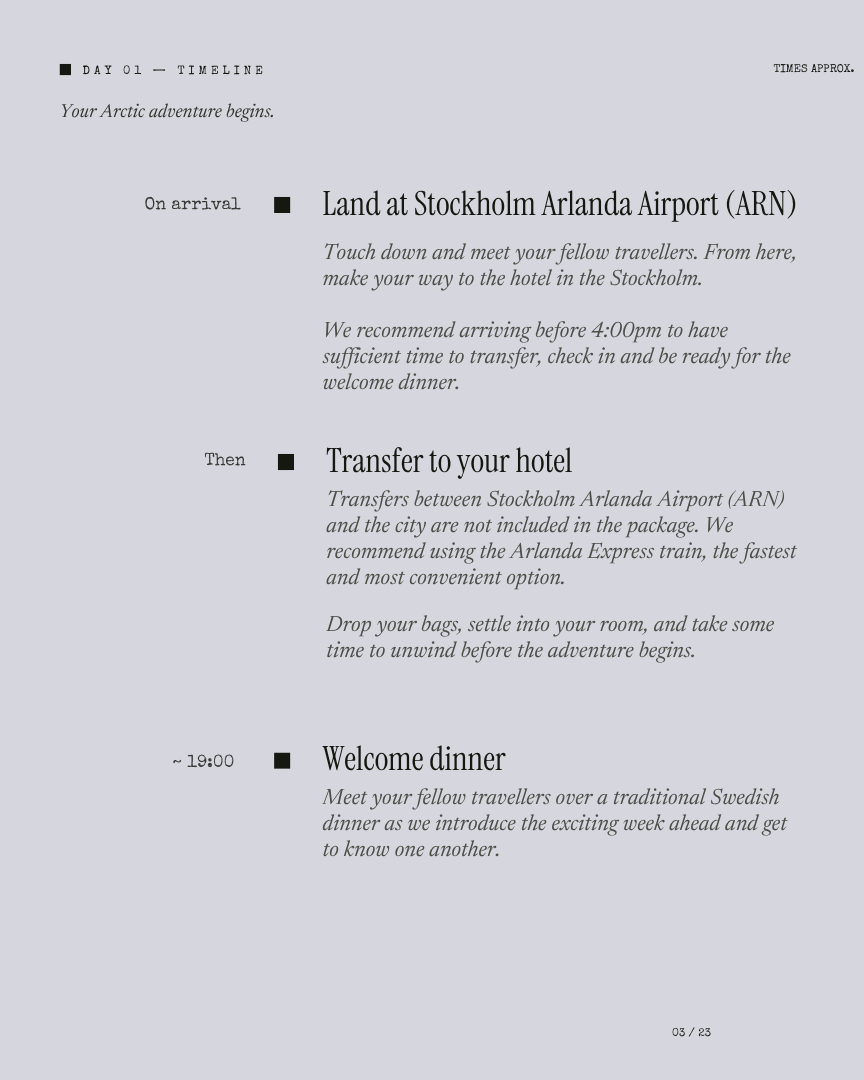 Swedish Laplands Unseen: Northern Lights & Arctic Dreams itinerary page 2